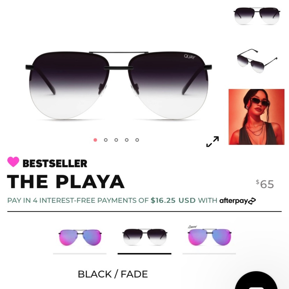 Quay black fade The Playa unisex sunglasses
